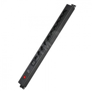 Блок распределения питания вертикальный для 19дюйм шкафов, 16A10 Х Shuko,выключатель, индикация, вх.